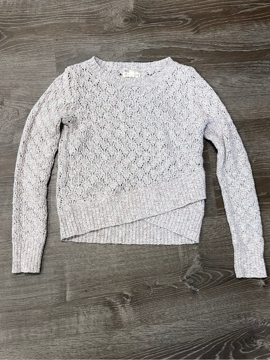 Tucker + Tate Other - Tucker + Tate Girls Crochet Open Knit Crossover Sweater Grey S 7/8